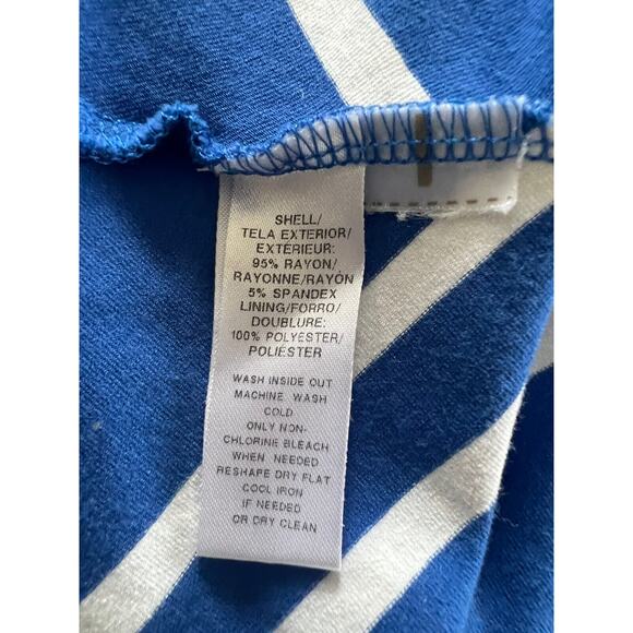 Ann Taylor Loft Dress Women’s Petite PXS Short Sleeve Blue Stripe Open Back - Picture 6 of 6